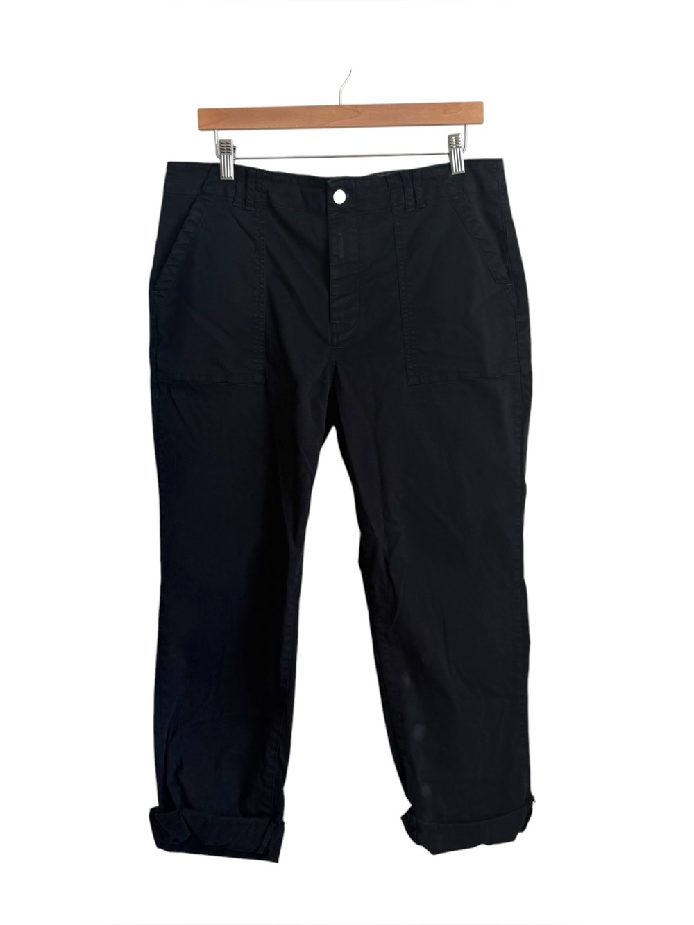 Pilcro Anthropologie Black Straight Leg Utility Pants Size 32